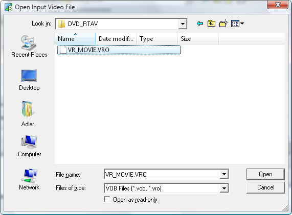 VRO: Какой программой открыть DVD Video Recording File